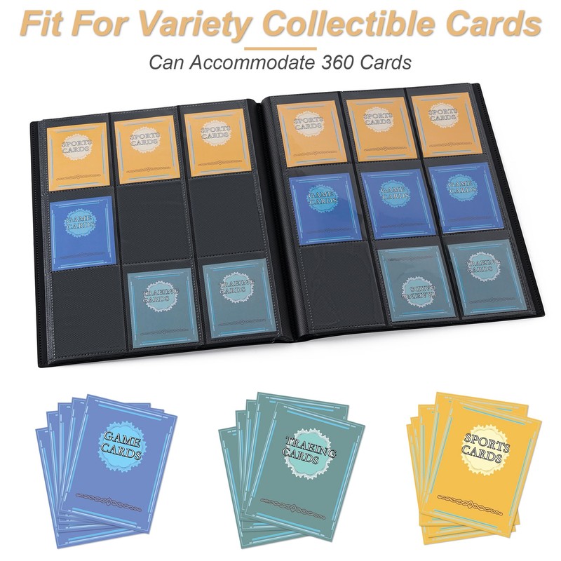 Card Binder 9 Pocket Storage 360 Card Binder,Trading Card Binder