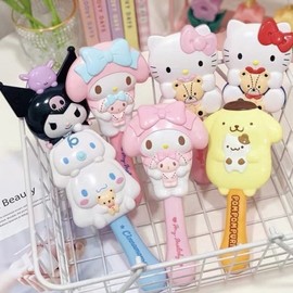 Kitty Comb for Girls: Mom-Recommended Massage Air Cushion Anti-Static Styling Brush One Size/Purple Kuromi 4ea