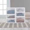Sterilite 6-Pack Stacking Drawers, Clear Storage Closet Organizer, White Frame,