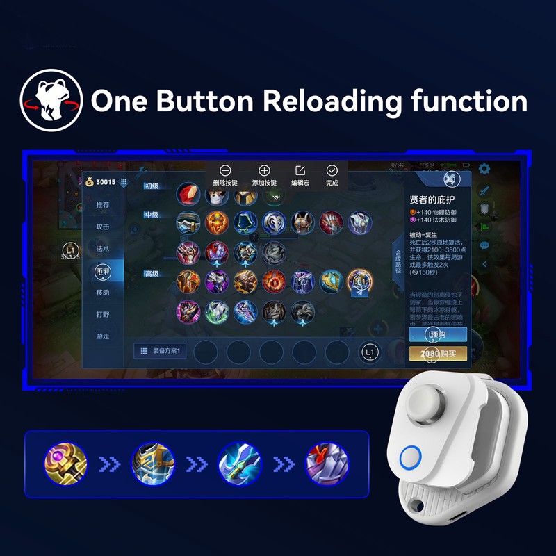 Mobile Game Joystick Rechargeable Unilateral Bluetooth Gaming Controller for IOS