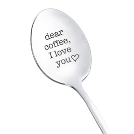 Coffee Spoons Gifts for Women Men Dear Coffee I Love You Spoon Gifts for Him Her Coffee Lover Gifts for Daddy Wife Christmas Birthday Gifts for Coffee Lovers Drinkers Friends