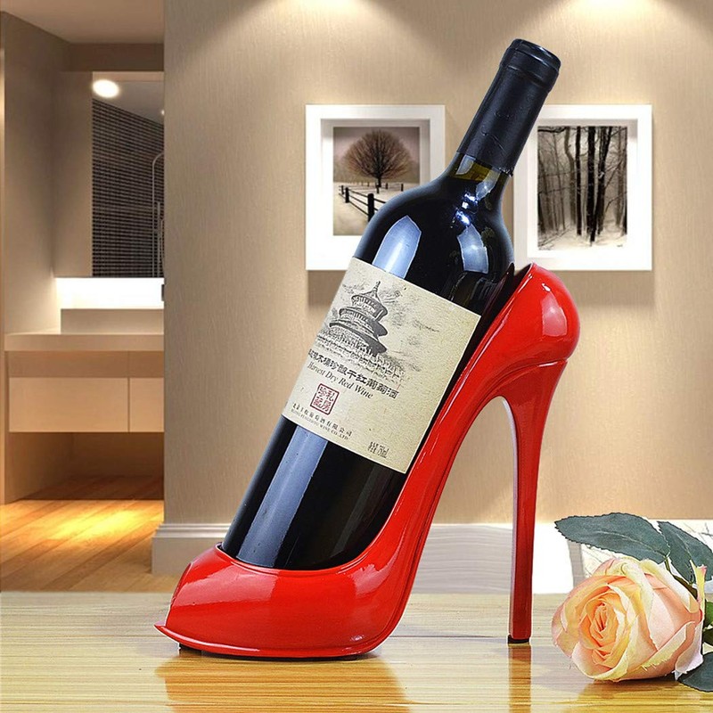 Fantasee High Heel Wine Bottle Holder Countertop Storage Stand for