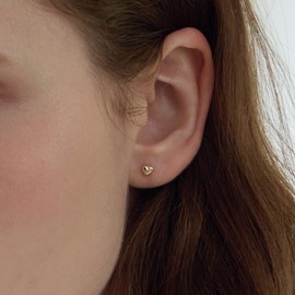 Leang 14k Bonita mini heart earring piercing gift package / 르앙 14k 보니타 미니 하트 귀걸이 피어싱 선물패키지