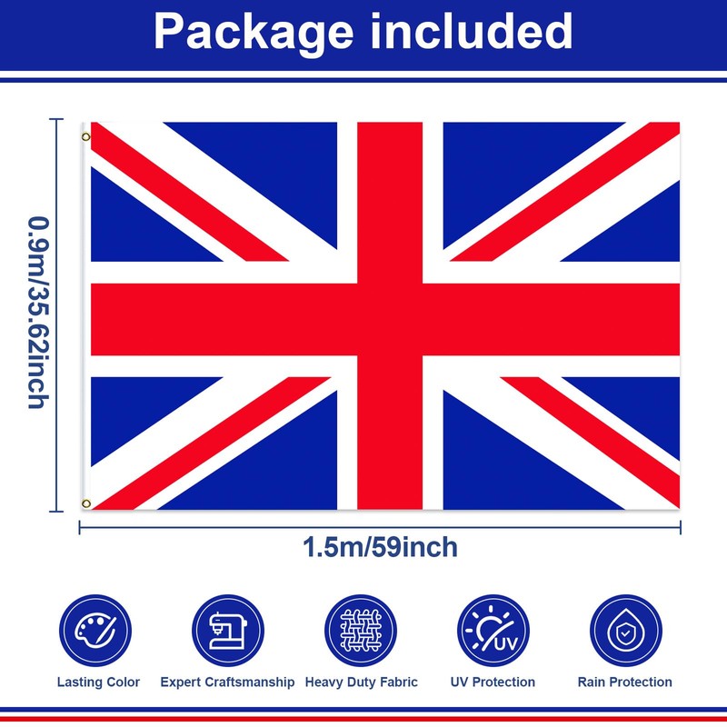 Union Jack Flag, 150 x 90 cm, Double-Sided British National