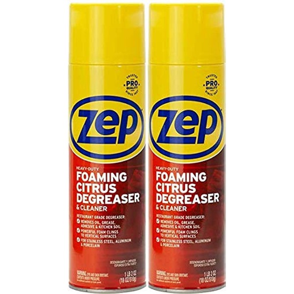 Zep Heavy-Duty Foaming Degreaser ZUHFD18-18 Ounce (Case of 2) ZUHFD18 - Clings to Surfaces to Remove Grease and Grime