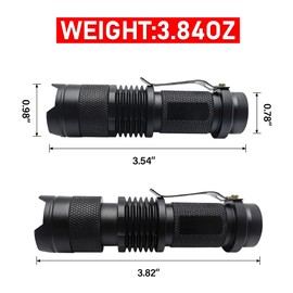 Naiveisland Super Bright LED Mini Flashlights with Belt Clip, Zoomable, Single Modes, Waterproof - EDC Flashlight for Gift, Hiking, Camping, Hurricane & Power Outage,3-Pack