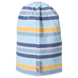 Sterntaler Baby Unisex Beanie Baby Slouch Beanie Striped Hat - Beanie Baby Children's Beanie - Made of Jersey with Stripes - Medium Blue, mid-blue