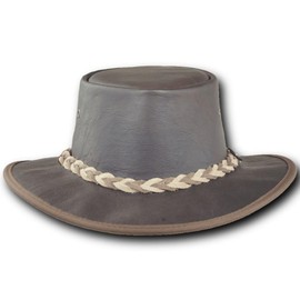 Barmah Hats Stonewash Kangaroo Leather Hat 1018HS / 1018IS - Hickorystone - Medium