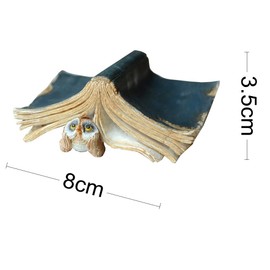 Gemmia Miniature Garden Reading Book Figurine Thinking Owl Statue