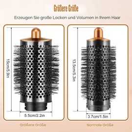 Chuancheng Upgraded Large Round Volume Brush for Dyson Airwrap HS01 HS05 HS08 Airwrap i.d. Volume Attachment Brush for Flat Hair, Gold