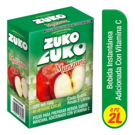 Zuko Manzana Bebida En Polvo 8 Sobres/13g, Rinde 2l C/u