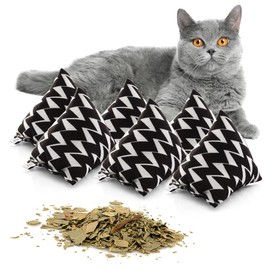 CanadianCat Company Cuddly Cushion Set of 6 Cuddly Pyramid XL Zig-Zag with Catnip, Cat Cushion, Interactive Cat Toy