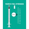 Paquete de 100 jeringas orales de 1 ml para líquido