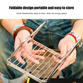 Folding Camp Fire Grills | Folding Campfire Grill Cooking Racks - Heavy Duty Stainless Camping Grill Over Fire Cooking Grate Firepit Grate Camping Cooking Accessories