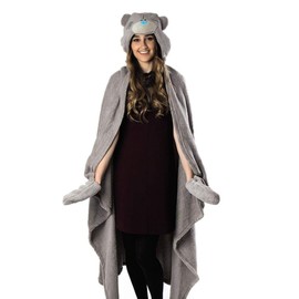 Me To You Bear Hooded Fleece Blanket,Grey