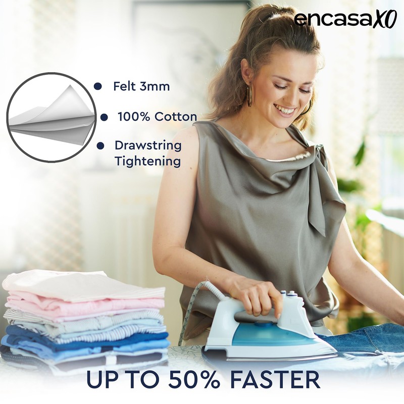 Encasa Ironing Board Covers (12"x30") Drawstring Tightening with Thick 3