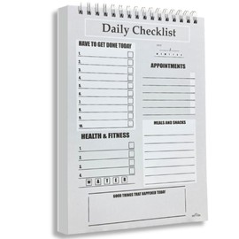 NIIVIIN Daily To Do List Notebook - ADHD Planner For Adults, 60 Double-Sided Premium Sheets, Things To Do Notepad, Clear Cover, 6” x 9” Spiral Daily Checklist