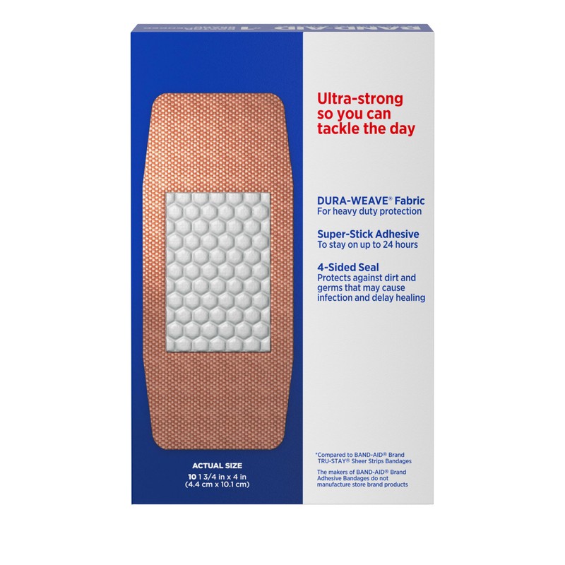 Band-Aid Brand Tough Strips Adhesive Bandages for Wound Care, Durable