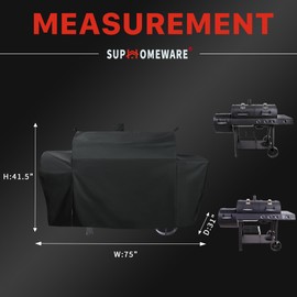Suphomeware Waterproof Grill Cover for Oklahoma Joe's Longhorn Combo Grill, Heavy Duty Oklahoma Joe's Longhorn Combo Charcoal Gas Smoker Grill Cover