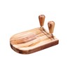 Natural Elements Double Mezzaluna Chopper with Wooden Herb Chopping Board,