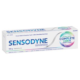 Sensodyne Complete Care + Smart Clean Toothpaste for Sensitive Teeth, Extra Fresh, 100g