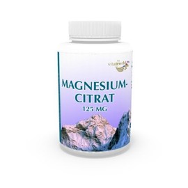 Vita World 3 Pack Magnesium Citrate 125Mg 3 x 120 Vegetarian Capsules Made in Germany