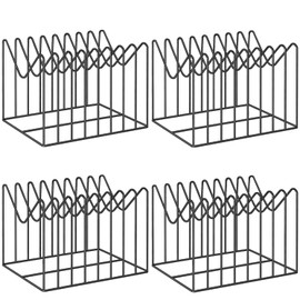 Vanulee 4 Sets File Organizer for Desk,File Sorter Organizer,File Folder Holder/Rack/Stand,Desktop Record/Clipboard Holder,8 Sections Storage,Anti-Scratch/Pilly/Rusty,Metal Stable Holder,Black