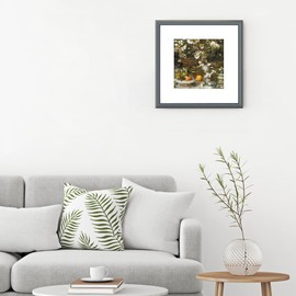 FLYJOE 12x12 Square Picture Frame with Mat to 8x8, Solid Wood Vintage Picture Frame With Plexiglass for Crafts, Picture, Art Works, Lightweight, Versatile Wall Decor for Office, Gallery Home, Grey