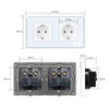 LIAONFOY 2.5D Schuko Double Socket Flush-Mounted Double Wall Socket White