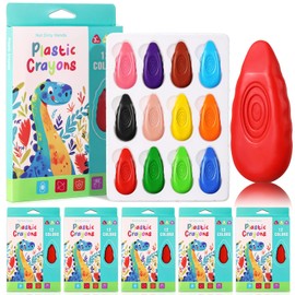 Fullhawl 72 Count Toddler Crayons Bulk 12 Color First Crayons Easy Grip Water Drop Crayons Palm Grasp Crayons Non Toxic Washable Toddler Crayons Gifts Paint Crayons for Kids Art & School Supplies