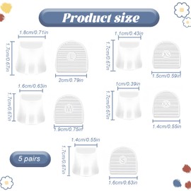 10 PCS Heel Caps for High Heels, Clear Heel Protectors for Stiletto Shoes, Black Non-Slip Heel Stoppers Replacement Heel Tip Cover for Grass Wedding Gravel Wetlands Outdoor Events(XXS,XS,S,M,L)