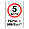 5mph private driveway Safety Sign - 1.2mm Rigid plastic high-visibility