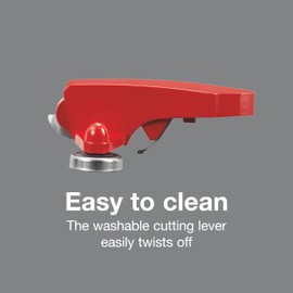 Proctor Silex Power Electric Automatic Can Opener for Kitchen with Knife Sharpener, Twist-off Easy-Clean Lever, Cord Storage, Red (75226)