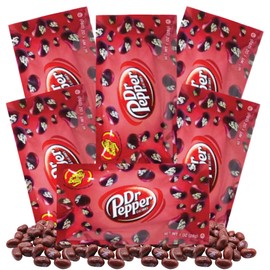 Needzo Dr Pepper Jelly Beans Basket Stuffer Kit, Soda Flavored Chewy Candies, Individually Packaged Single Serving Bags and Shareable Bag, Pack of 6, 1 Ounce Each