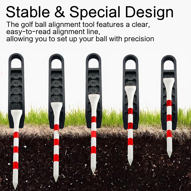 Golf Tee Height Adjuster, 2Pcs Precision Tee Height Adjusters, Adjustable