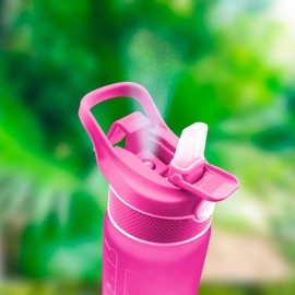 2-in-1 Sports Water Bottle with Cooling Spray and Straw 32oz Quick Thirst Quenching Cooling Down,On-the-Go Hydration and Temperature Regulation, Suitable for Active Lifestyle and Outdoor Adventure