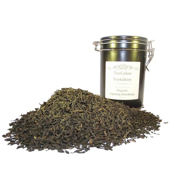 Organic Lapsang Souchong Tea Gift Caddy 100g Airseal Black Loose