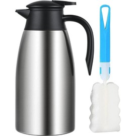 68oz Stainless Steel Thermal Coffee Carafe,Double Walled Vacuum Thermos, Thermal Pot Flask for Coffee, Tea, Hot Water, Hot Beverage,12 Hours Hot, 24 Hours Cold