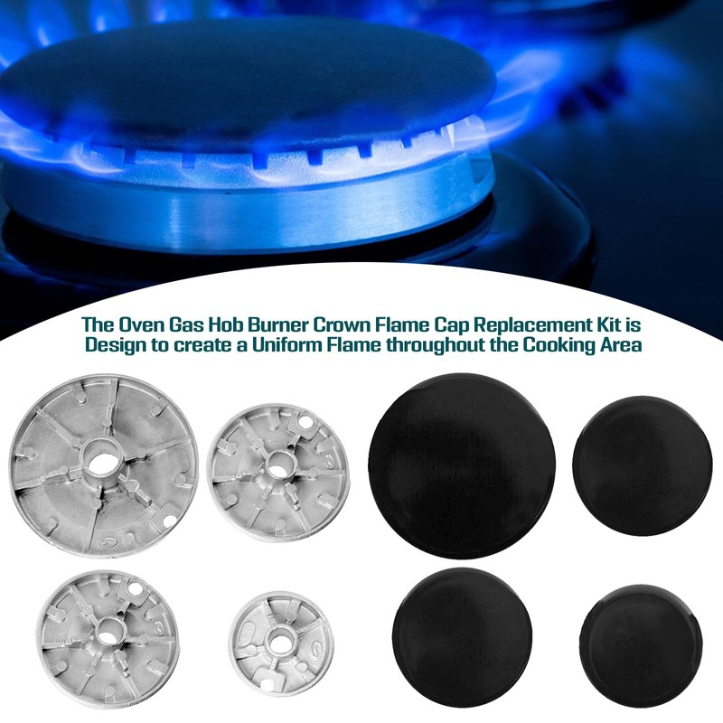 Gas Burner Crown & Flame Cap for Oven Cooker Hob