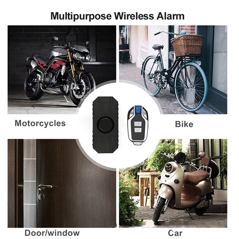 Bike Alarm with Remote Control 113dB Super Loud Vibration Motion