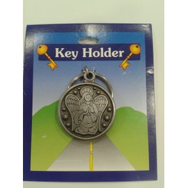 Loving Jesus Guardian Angel KEY HOLDER PEWTER ~ Keychain ~ GUARDIAN ANGEL TOKEN