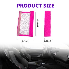 Kewucn Car Seat Belt Pads, 2 Pack Soft Comfort Seat Belt Shoulder Strap Covers Harness Pad to Protect Your Neck and Shoulder, Universal Vehicle Interior Accessories for Most Cars (Pink)