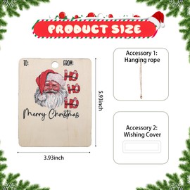 Sachie christmas money holders for cash,christmas tree decorations,2024 Christmas Money Holders for Cash,Handmade Wooden Money Clip with Blessing Christmas Tree Charm Hanging (14PCS)