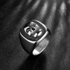 Skull Signet Ring for Men Stainless Steel Gothic Punk Statement