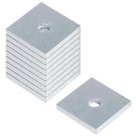 heneng 10 Pcs Square Plate Washers, 3/8"(ID) x 2" x 2", Flat Washer Fastener, 7/32" Thick Steel