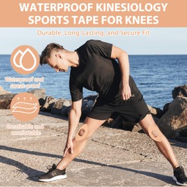 8 PCS Kinesiology Tape Pre Cut Kinesiology Tape Knee Waterproof and Elastic Breathable and Comfortable for Relief and Knee Support for Running,Cycling,Basketball,Etc
