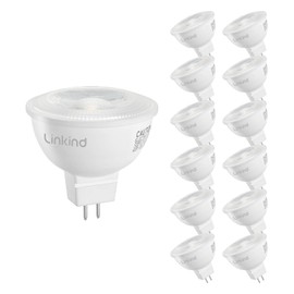 Linkind MR16 LED Bulb Dimmable, GU5.3 Bi-Pin Base MR16 LED Bulbs, 6.5W (70W Equivalent) 5000K Daylight 640lm 40 Degree Beam Angle for Spot Lights, Recessed, Tracking Lights, 12V, 12 Packs