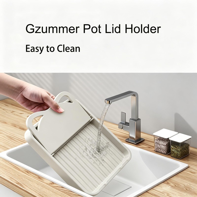 Gzummer Spoon Rest with Lid Holder, Heat-Resistant Pot Lid Rest,