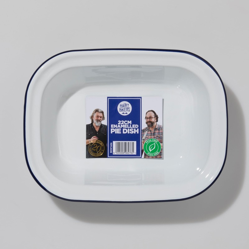 Hairy Bikers Enamelled Cookware, Medium Pie Dish, Steel, PFOA Free,