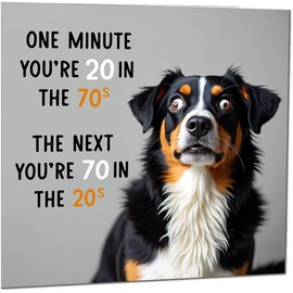 Funny 70th Birthday Card - 70 in the 20s" Funny Age Themed Birthday Card for Dad Husband Mum WIfe Uncle Aunt Gifts for Men Women